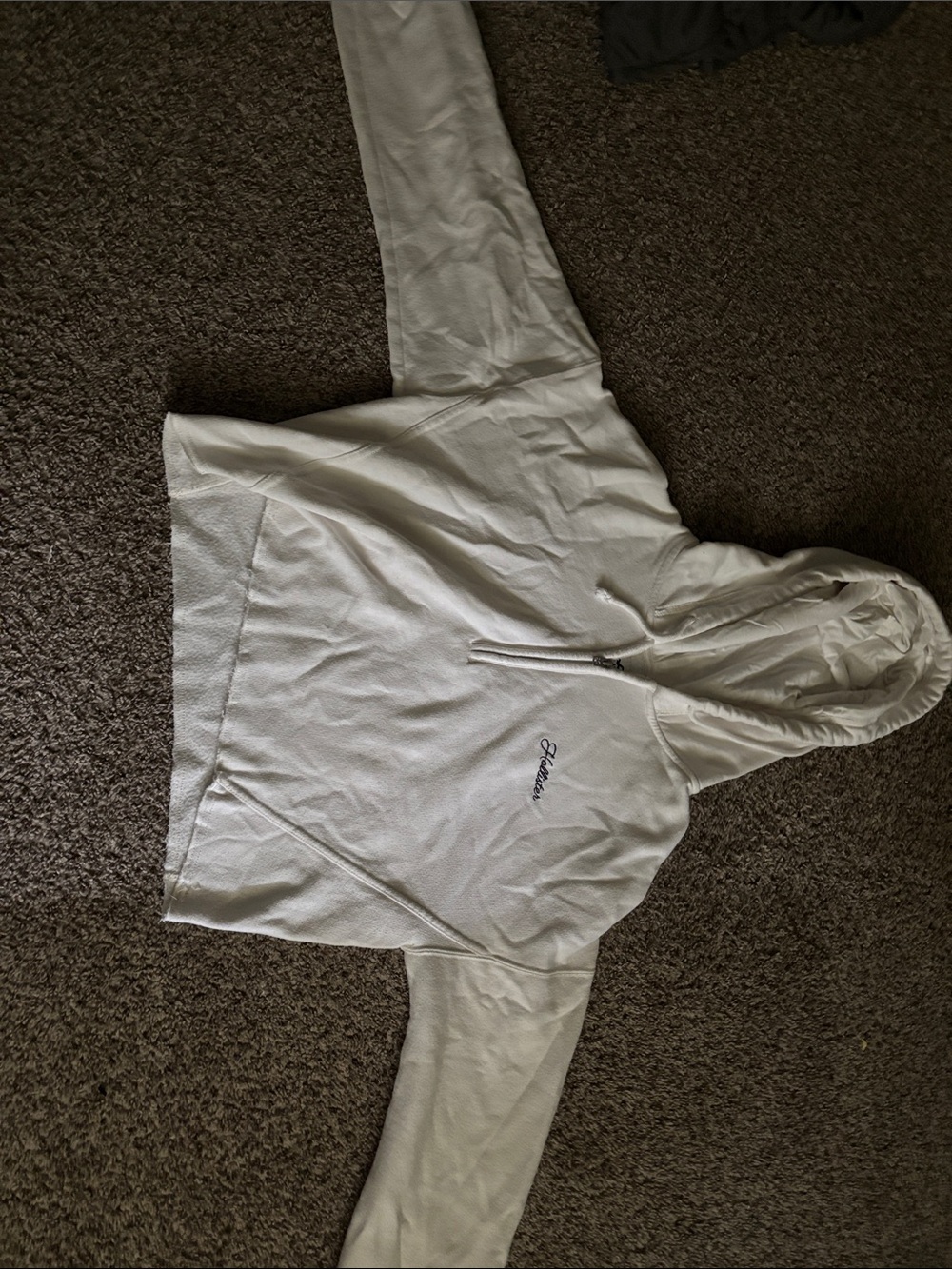 Hollister Classic White Hooded Pullover Sweater